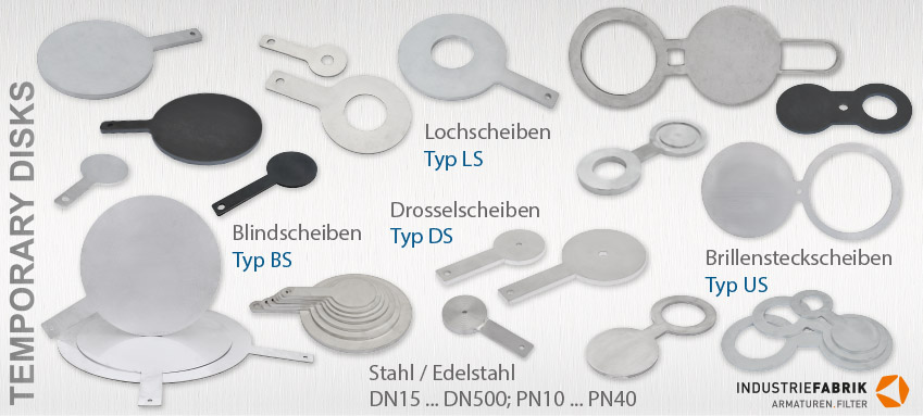 Steckscheiben DN15-DN500 - Brillensteckscheiben, Blindscheiben, Drosselscheibef für Flansche nach DIN / ANSI - Hersteller