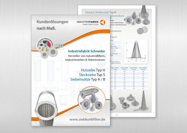 Katalog Hutsiebe Stecksiebe Anfahrsiebe Filtereinsaetze aus Edelstahl - Hersteller