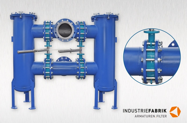 Duplex strainer Type DF, Stainless / Steel Industriefilter