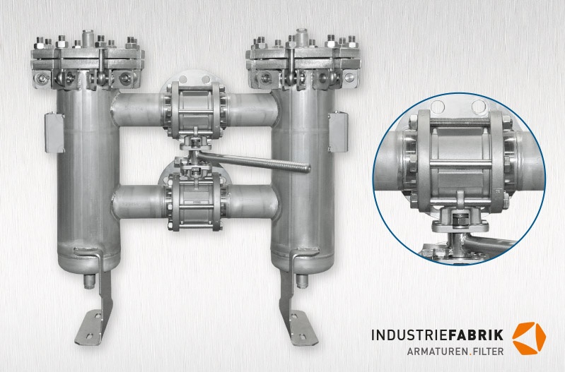 Duplex strainer Type DF, Stainless / Steel Industriefilter