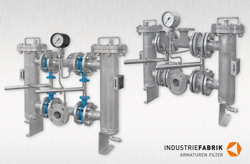 Duplex strainer Type DF, Stainless / Steel Industriefilter