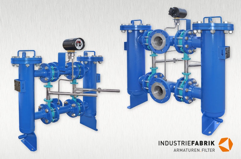 Duplex strainer Type DF, Stainless / Steel Industriefilter