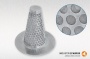 Hat type screens H (Conical strainers), Stainless steel, DN80, MS 0.25 mm, Flow: Inside to Outside