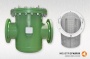 Basket strainer steel, DN250, with magnetic cylinders 