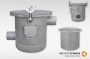 Simplex strainer Type EF, Steel, DN80, Oil filter for the filtration of waste oil, Perforated sheet: 3 mm