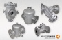 Heatable basket type strainers, Y-type strainers with welded heating (steam) jackets from stainless steel