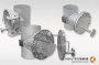 Rohrfilter / Rohrleitungsfilter Form T, Edelstahl, DN400 / DN200 mit Schweißenden