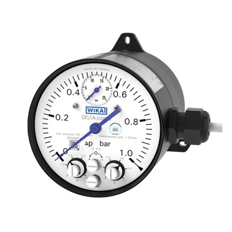 Differenzdruckmanometer WIKA DELTA-comb mit Anzeige und Schaltkontakt, der beim Grenzwert meldet, für Siebkorbfilter und Einfachfilter