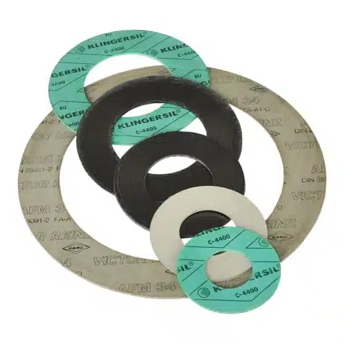 Dichtungen für den Filterdeckel, etwa Nutdichtung, Spiraldichtung, Graphit-Spießblech, EPDM, FKM (Viton), PTFE, ePTFE und Faserdichtung Klingersil oder Klinger-Quantum