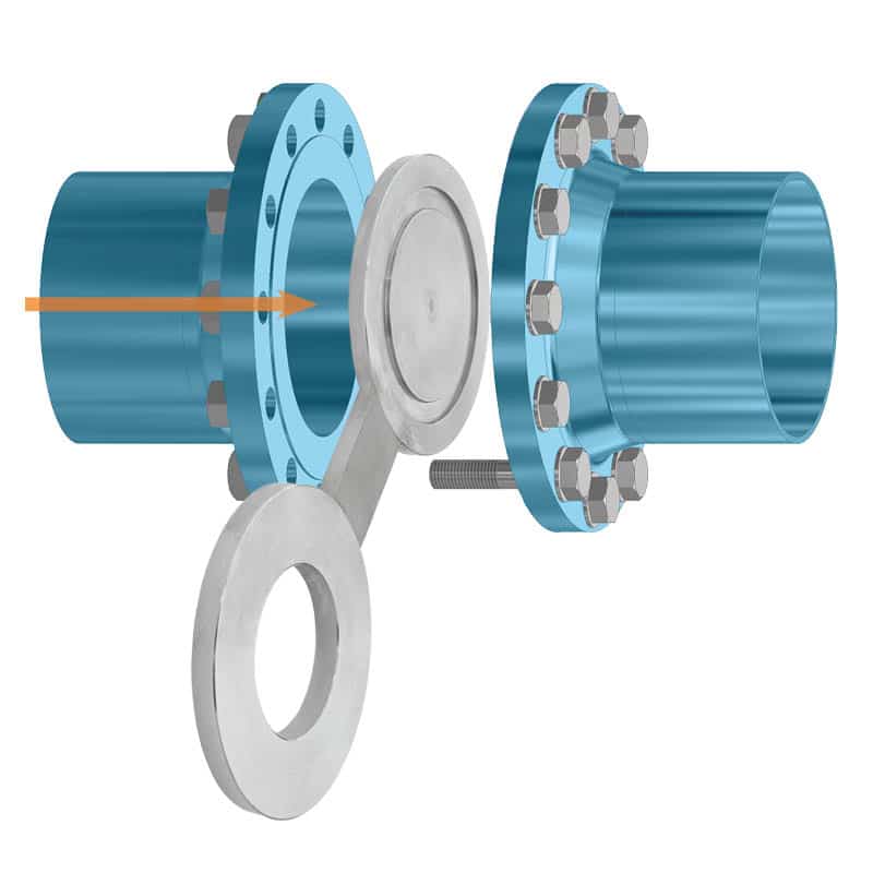 Industriefabrik Schneider basket strainer Line blinds Spectacle blinds Stainless steel Pipeline adapter flange, mounting between flanges on pipelines and valves