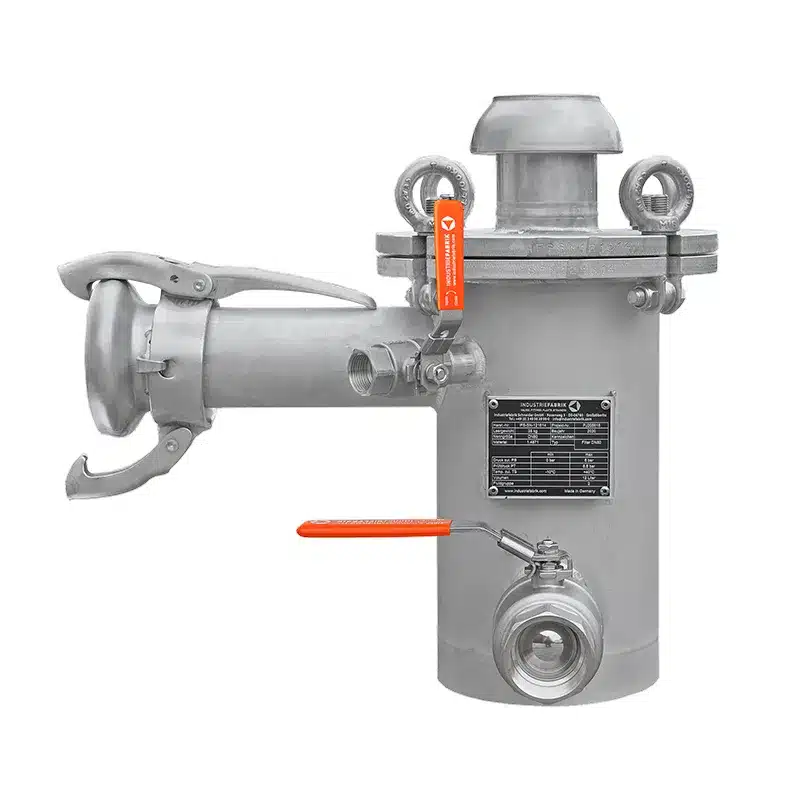 Filter DN80 mit Klemmverbindung System Perrot als Sonderanschluss, spaltfrei für häufige Reinigung