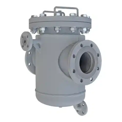 Siebkorbfilter Typ SKF DN100 PN10 aus Stahl mit Heizmantel um das Filtergehäuse