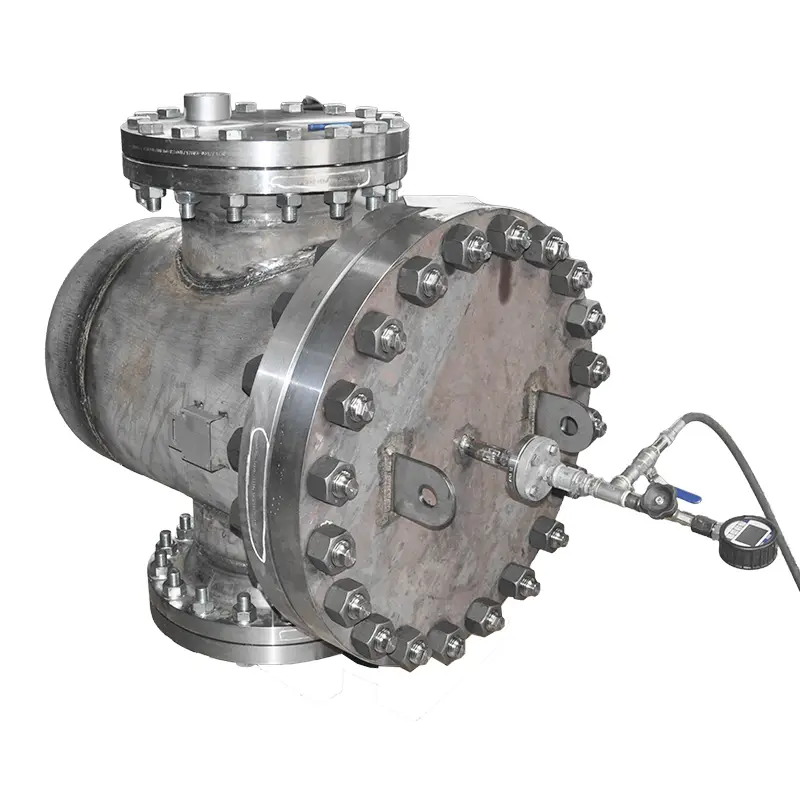 Druckprobe an einem Filtergehäuse DN350 PN40 als Grundlage für TÜV-Zeugnis und Dokumentation