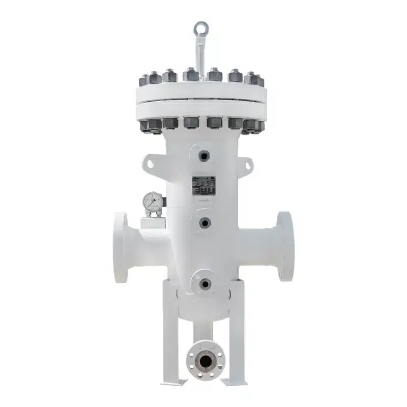 Hochdruck-Siebkorbfilter SKH-H DN150 PN68, ausgelegt für 68 bar, mit Siebkorbeinsatz aus Edelstahl als Sonderausführung